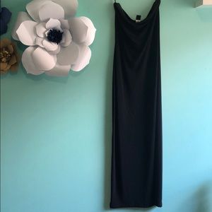 Strapless long black dress